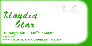 klaudia olar business card